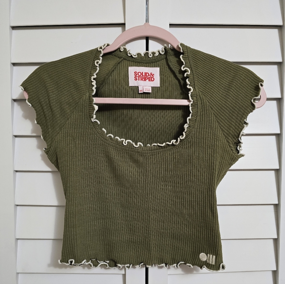 Solid & Striped Green Cropped Top XS